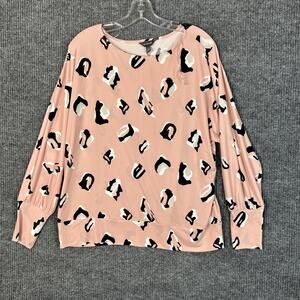 The Limited Womens Pink Printed Blouse Top Size XL Romantic Office Career